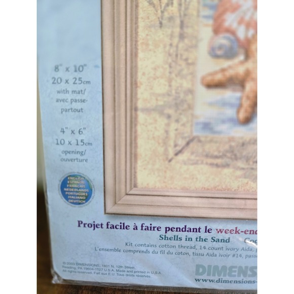Dimensions Matted Accents Counted Cross Stitch Kit 6956 Shells in the Sand NEW - Picture 2 of 5